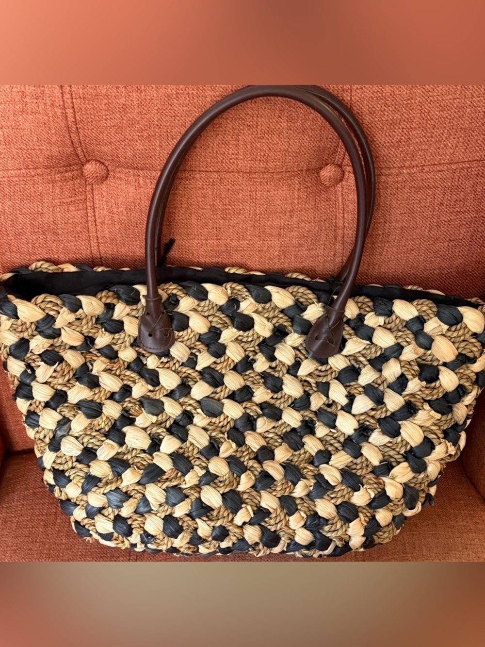 Bijou Turner Woven Straw Tote Bag NWT